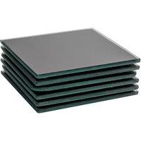 Harbour Housewares 6x Square Glass Coasters - 10cm - Tabletop Protection Drink Coaster in Black