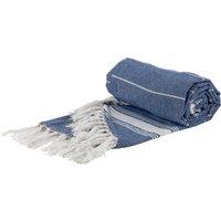 Nicola Spring Round Turkish 100% Cotton Soft Large Lightweight Beach Towel 190cm in Navy