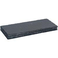 Argon Tableware Rectangle Slate Dinner Plates 29 x 12cm Pack of 3 in Grey | Size: 29 x 12 cm