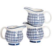 Nicola Spring Hand-Printed Milk Jugs - 300ml - Pack of 3 in Navy