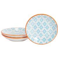 Nicola Spring Hand-Printed Sauce Dishes - 10cm - Pack of 3 in Blue