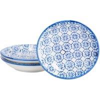 Nicola Spring Hand-Printed Sauce Dishes - 10cm - Pack of 3 in Navy