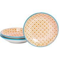 Nicola Spring Hand-Printed Sauce Dishes - 10cm - Pack of 3 in Orange
