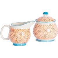 Nicola Spring Hand-Printed Milk & Sugar Set - 300ml in Orange