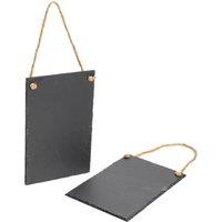 Nicola Spring Slate Hanging Notice Board - 20 x 30cm - Natural - Pack of 2 in Grey | Size: 20 x 30 cm