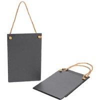 Nicola Spring Slate Hanging Notice Boards - 20 x 30cm - Natural - Pack of 3 in Grey | Size: 20 x 30 cm
