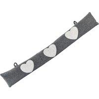 Nicola Spring Herringbone Draught Excluder - 78.5cm - Heart in Grey