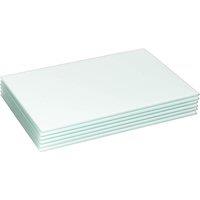 Harbour Housewares 6x Glass Placemats - 30 x 20cm - Dining Table Place Mats Protectors in White | Size: 30 x 20 cm
