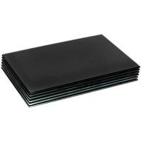 Harbour Housewares 6x Glass Placemats - 30 x 20cm - Dining Table Place Mats Protectors in Black | Size: 30 x 20 cm
