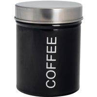 Harbour Housewares Kitchen Coffee Canister - Round Metal Kitchen Storage Food Canister Tin in Black