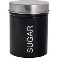 Harbour Housewares Kitchen Sugar Canister - Round Metal Kitchen Storage Food Canister Tin in Black