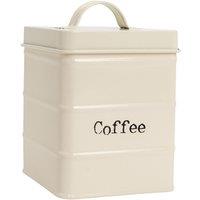 Harbour Housewares Kitchen Coffee Canister - Vintage Metal Kitchen Storage Food Canister in Cream