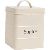 Harbour Housewares Kitchen Sugar Canister - Vintage Metal Kitchen Storage Food Canister in Cream