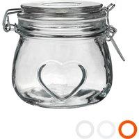 Nicola Spring Heart Glass Storage Jar - 500ml - Clear Seal