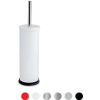 Harbour Housewares Round Toilet Brush & Holder - Cleaning Brush Set with Non Slip Base in White