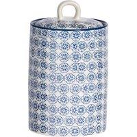 Nicola Spring Hand-Printed Kitchen Canister - 1 Litre in Navy
