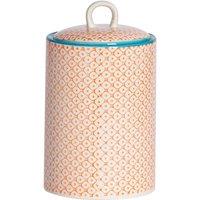 Nicola Spring Hand-Printed Kitchen Canister - 1 Litre in Orange