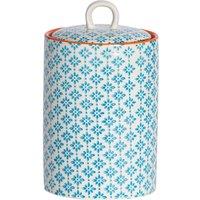 Nicola Spring Hand-Printed Kitchen Canister - 1 Litre in Blue