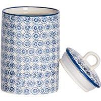 Nicola Spring Hand-Printed Kitchen Utensil Holder - 1 Litre in Navy