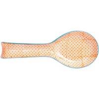 Nicola Spring Hand-Printed Kitchen Spoon Rest - 26.5cm in Orange