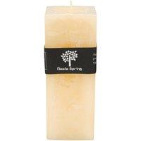 Nicola Spring Square Vanilla Pillar Candle - 110 Hours - Cream in Beige