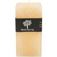 Nicola Spring Square Vanilla Pillar Candle - 90 Hours - Cream in Beige