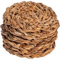 Argon Tableware Round Coasters - 10cm - Set of 6 - Woven Seagrass in Brown