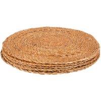 Argon Tableware 30cm Round Placemats - Set of 6 - Woven Typha in Brown