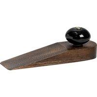 Nicola Spring Traditional Vintage Wooden Door Wedge Stop in Black