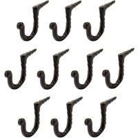 Hammer and Tongs Twisted Nail Hook - W5mm x H40mm - Black - Pack of 10 | Size: 1000mm x 1000mm