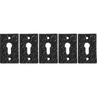 Hammer and Tongs Rectangular Escutcheon Plate - W30mm x H50mm - Black - Pack of 5 | Size: 10000mm x 520mm