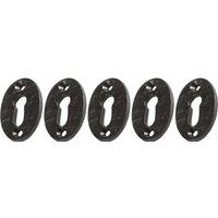 Hammer and Tongs Rustic Escutcheon Plate - W35mm x H50mm - Black - Pack of 5 | Size: 10000mm x 520mm
