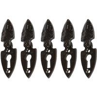 Hammer and Tongs Arrowhead Escutcheon Plate with Cover - W30mm x H55mm - Black - Pack of 5 | Size: 10000mm x 520mm