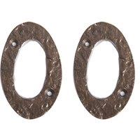 Hammer and Tongs Rustic Iron Numeral - Number 0 - H80mm - Pack of 2 in Grey