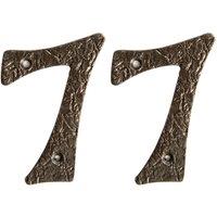 Hammer and Tongs Rustic Iron Numeral - Number 7 - H90mm - Pack of 2 in Grey