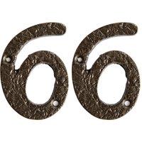 Hammer and Tongs Rustic Iron Numeral - Number 6 - H75mm - Pack of 2 in Grey
