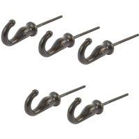 Hammer and Tongs Screw Hook - W20mm x H35mm - Pack of 5 in Black | Size: 1000mm x 1000mm