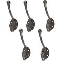 Hammer and Tongs Rounded Hat & Coat Hook - W35mm x H125mm - Black - Pack of 5 | Size: 1000mm x 1000mm
