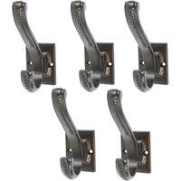 Hammer and Tongs Square Back Scroll Hat & Coat Hook - W35mm x H100mm - Black - Pack of 5 | Size: 1000mm x 1000mm
