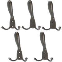 Hammer and Tongs Rustic Hat and Double Robe Hook - W90mm x H140mm - Black - Pack of 5 | Size: 1000mm x 1000mm