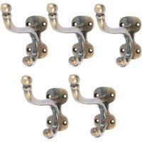 Hammer and Tongs Flat Top Ball End Hat & Coat Hook - W35mm x H85mm - Pack of 5 in Gold | Size: 1000mm x 1000mm