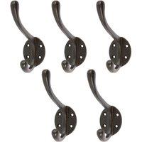 Hammer and Tongs Hat & Coat Hook - W40mm x H105mm - Pack of 5 in Black | Size: 1000mm x 1000mm