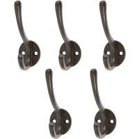 Hammer and Tongs Hat & Coat Hook - W25mm x H80mm - Pack of 5 in Black | Size: 1000mm x 1000mm