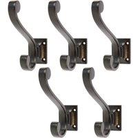 Hammer and Tongs Square Back Hat & Coat Hook - W35mm x H105mm - Pack of 5 in Black | Size: 1000mm x 1000mm
