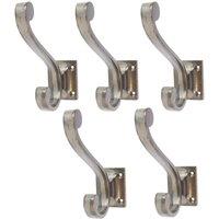 Hammer and Tongs Square Back Hat & Coat Hook - W35mm x H105mm - Pack of 5 in Grey | Size: 1000mm x 1000mm