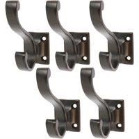 Hammer and Tongs Square Back Hat & Coat Hook - W35mm x H80mm - Pack of 5 in Black | Size: 1000mm x 1000mm