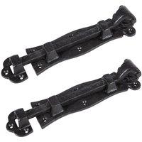 Hammer and Tongs Straight Antique Fish Tail Surface Bolt - W185mm - Black - Pack of 2 | Size: 10000mm x 520mm