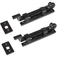 Hammer and Tongs Cranked Shepherd's Crook Bolt - W145mm - Black - Pack of 2 | Size: 10000mm x 520mm