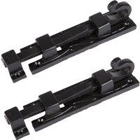 Hammer and Tongs Straight Shepherd's Crook Surface Bolt - W140mm - Black - Pack of 2 | Size: 10000mm x 520mm