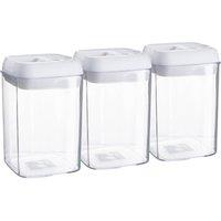 Argon Tableware Flip Lock Plastic Food Storage Containers 800ml Pack of 3 in White